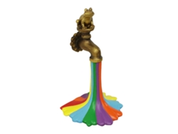 Grifo con decoración de gotas de agua en forma de arcoíris, multifuncional, elegante y hecho a mano, ideal como regalo de cumpleaños.