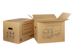 Caja cartón mudanza asa troquel