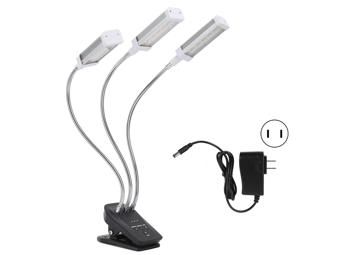 Lámpara Led De Cultivo Con 3 Cabezales Ajustables, Rotación De 360°, 72 W Y Temporizador Para Plantas De Interior.