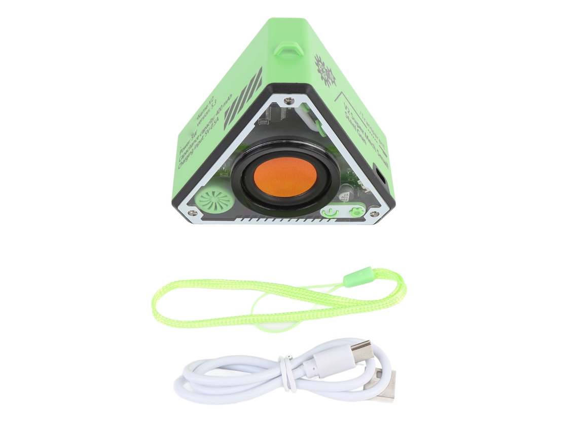 Altavoz Portátil Bluetooth 5.3 Con Sonido Nítido, Efecto Envolvente De 360°, Conexión Estable, Batería De 400 Mah, Color Verde.