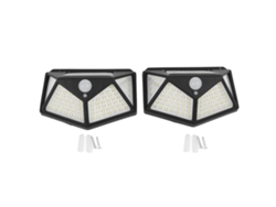 2 Unidades De Luz Solar Con Sensor De Movimiento, 4 Lados, 100 Led, Alto Brillo, Resistente Al Agua, Para Exteriores.