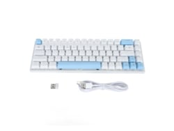Teclado mecânico sem fio Baoj-2026 com 61 teclas, switch azul, Bluetooth 5.0, 2.4G, USB-C e retroiluminação RGB para jogos e dispositivos móveis.