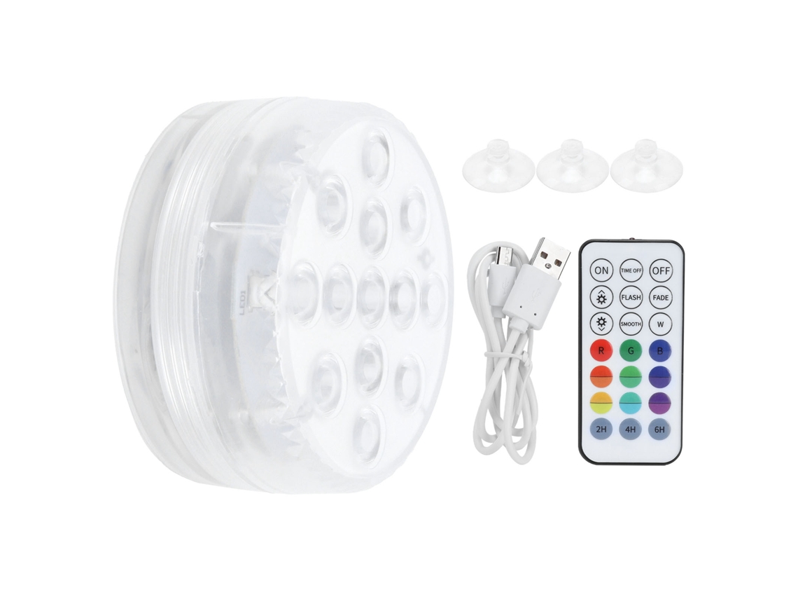 Bj-luz Subaquática Para Piscina Magnética Ip68 Led Rgb 16 Cores Controle Remoto 21 Teclas Ventosas