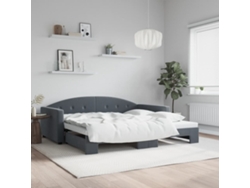 Sofá Cama Nido Terciopelo Gris Oscuro 100x200 Cm