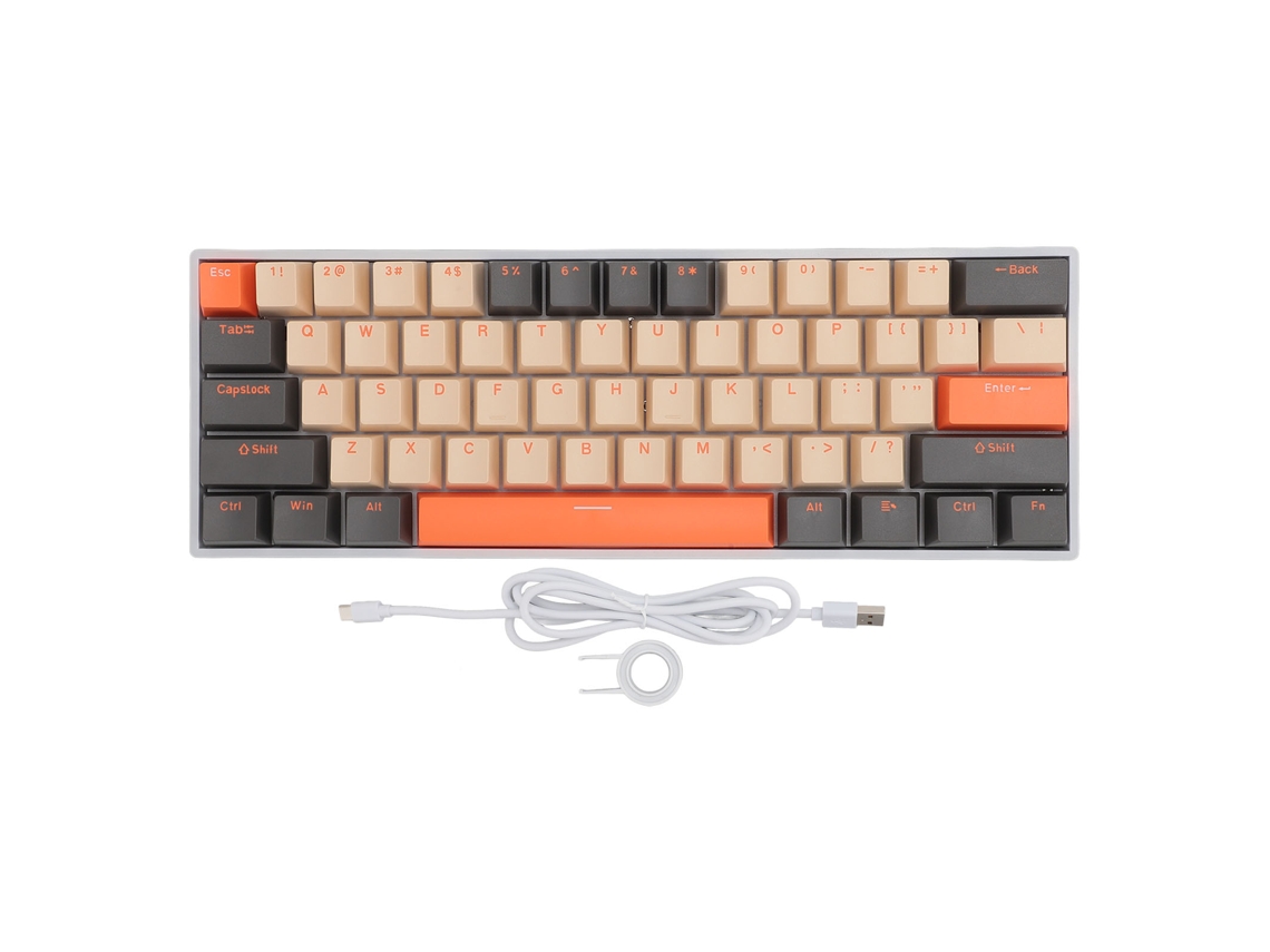 Teclado Mecánico De 61 Teclas, Retroiluminación Rgb, 3 Modos De Conexión Inalámbrica Bluetooth Para Juegos, Windows 7, 8, 10, 2000, Me, Xp, Vista