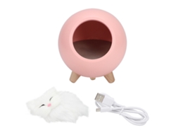 Linda luz nocturna LED rosa con forma de gato para mascotas, ideal para el hogar o el dormitorio.