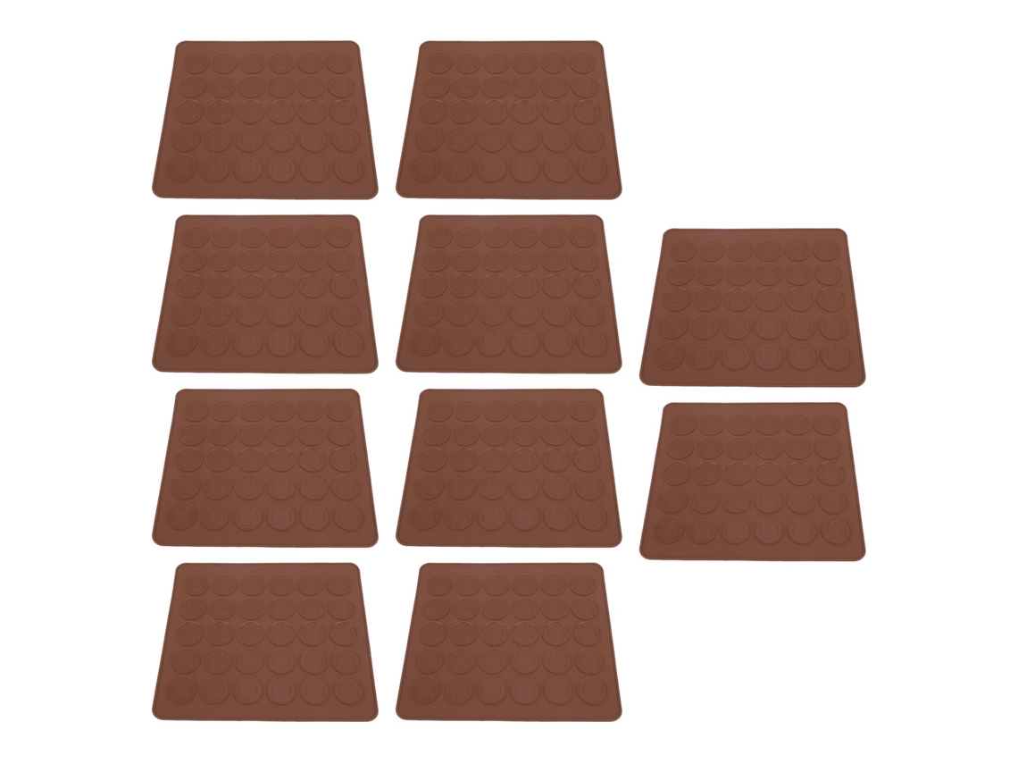10 Láminas De Silicona Para Hornear Macarons Con 30 Agujeros Redondos, Antiadherentes, Ideales Para Fiestas Familiares Y Repostería Comercial.