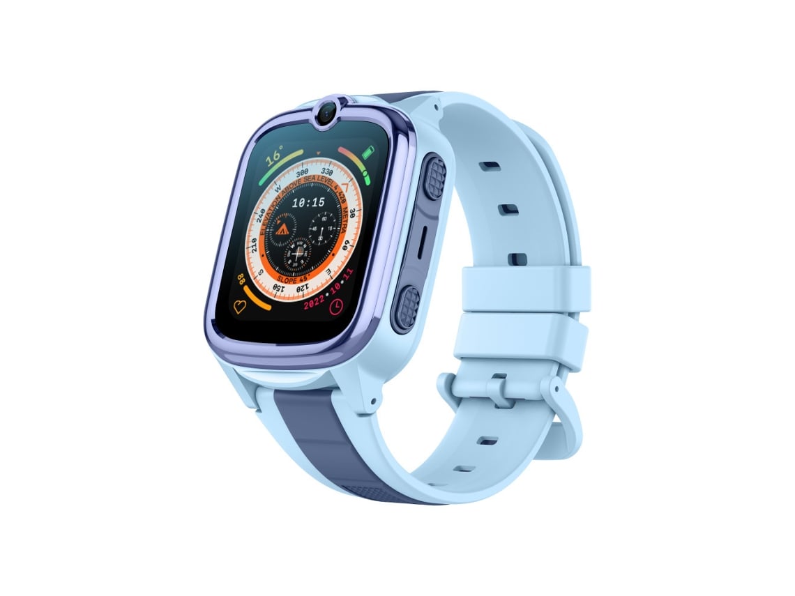 (azul) Reloj Compacto Para Niños Con Llamadas 4g, Videollamadas Y Posicionamiento Gps