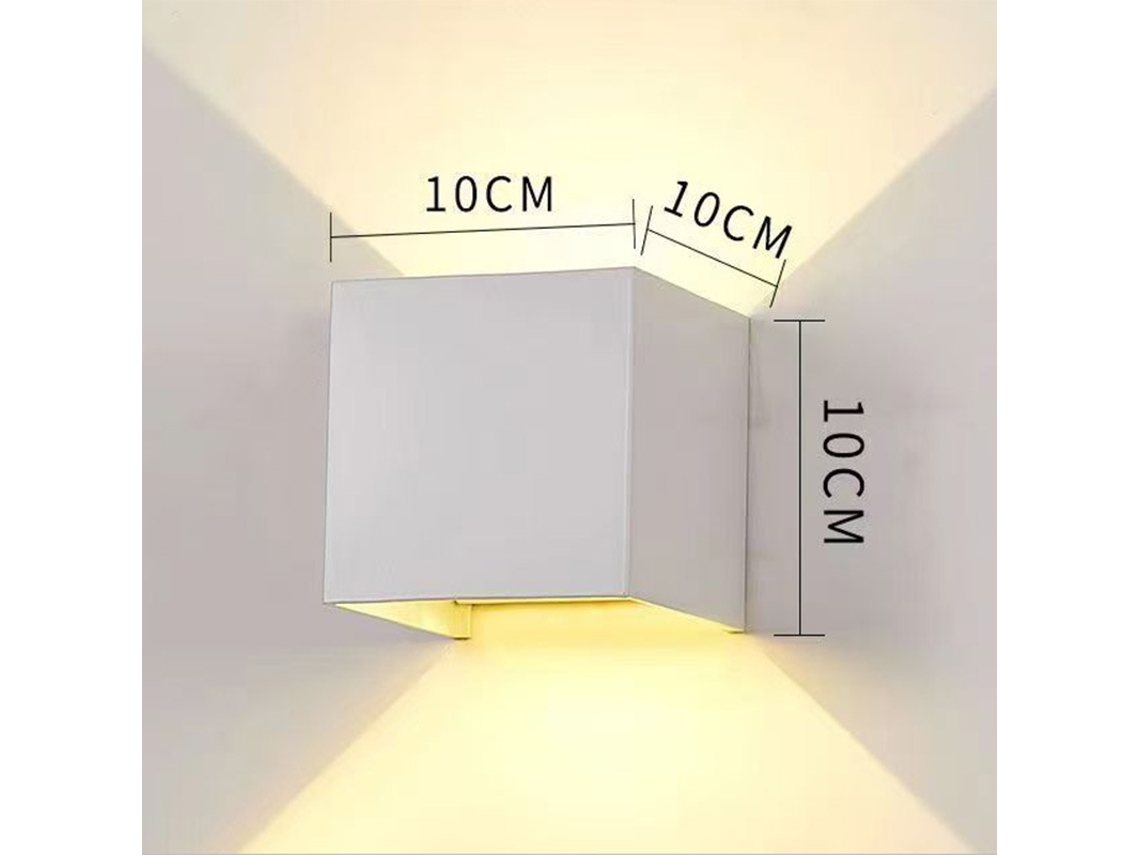 Candelero Led Cuadrado De Superposición, Branco, 12w, Branco Quente — Dimensiones: 10 X 10 Cm