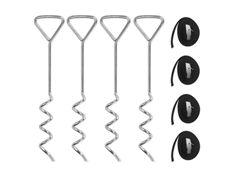 Kits de anclajes para camas elásticas, sistema de amarre resistente, juego de 4, dan un mayor alcance de anclaje para estar más seguros, kit de anc...