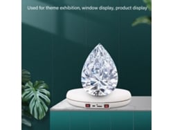 2026-mesa De Exhibición Eléctrica Giratoria Con Luz Led 25cm Silenciosa Capacidad 20kg Para Joyería Blanca