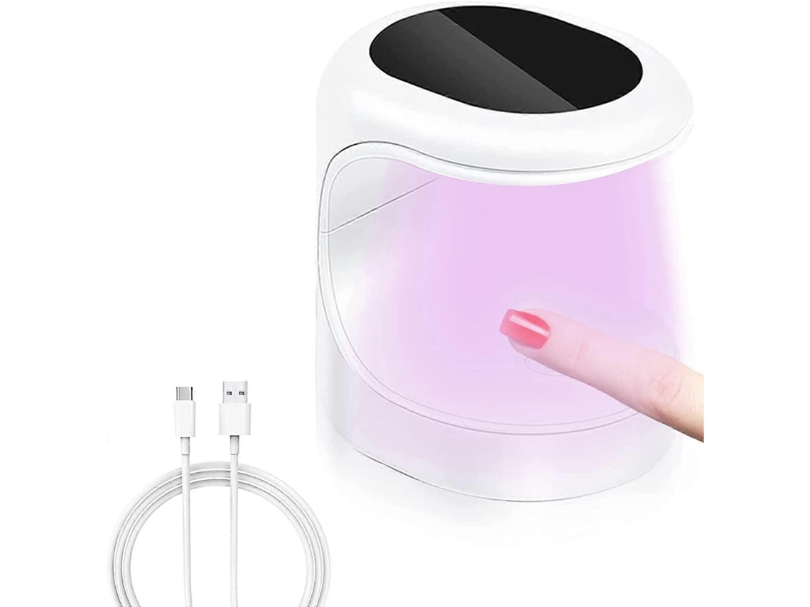 Mini lámpara UV para uñas, lámpara secadora para esmalte en gel, lámpara portátil para un solo dedo para uso doméstico y profesional GOKOCO (negra)
