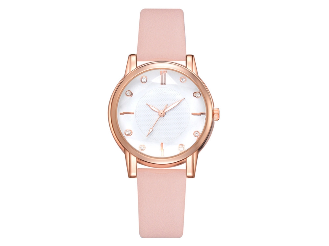 Reloj De Pulsera De Cuarzo Para Mujer Con Correa De Piel Sintética, Estampado Floral Y Cristales En Forma De Corazón En La Esfera Lvpai