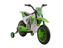 Moto Eléctrica Infantil, 45 Min, Con Ruedines, A Partir De 3 Años, Verde.