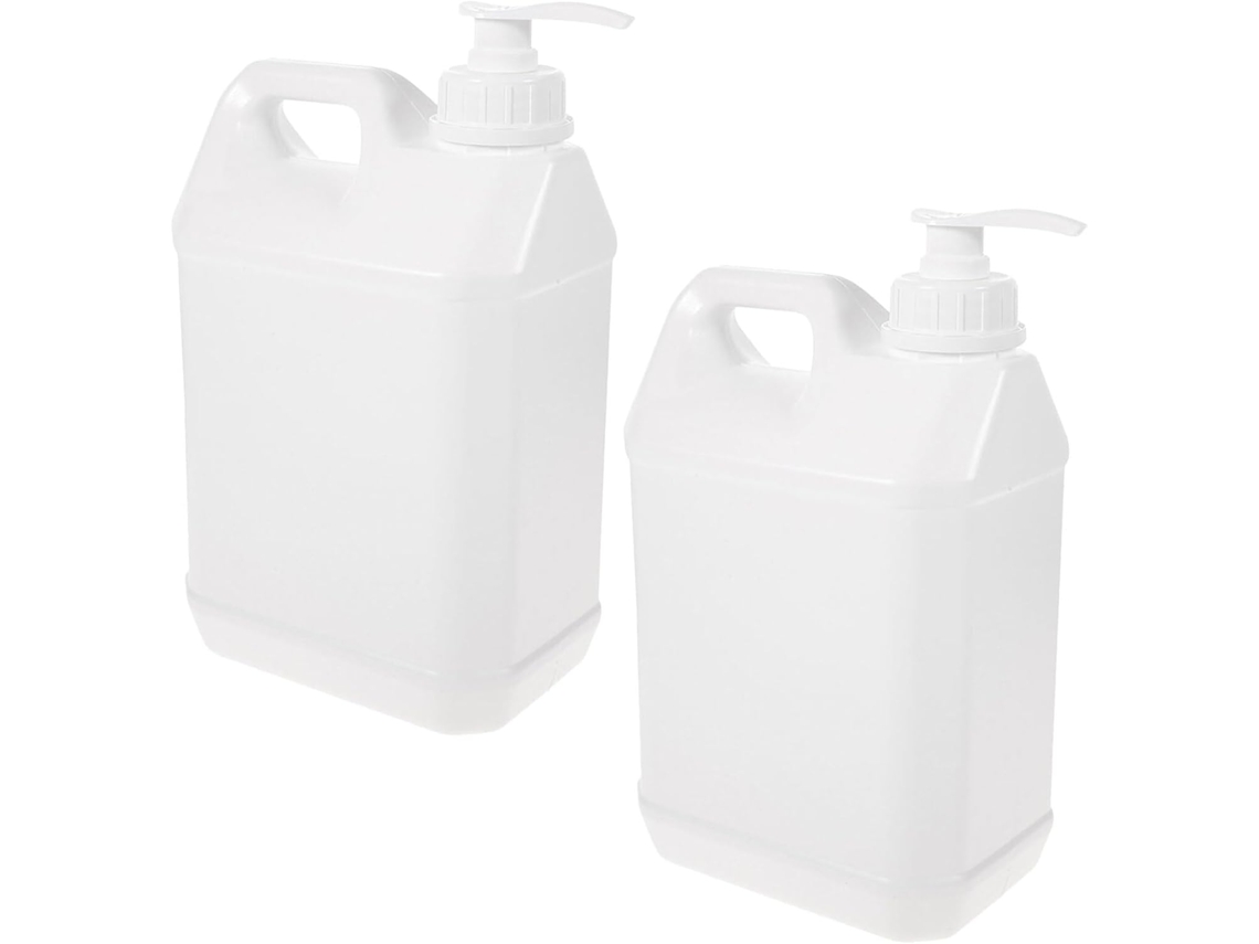 Juego De 2 Botellas De Plástico Con Bomba De 3 Litros, Dispensadores Recargables Para Loción, Gel Y
