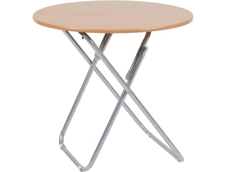Mesa Redonda Plegable Ideal para Cocina, Terraza, Jardín o acampar madera y metal Tamaño 70x70cm