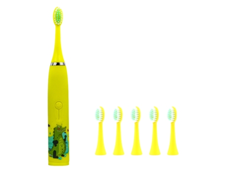 Cepillo de dientes eléctrico para niños con 6 cabezales de cepillo resistente al agua IPX7 temporizador inteligente incorporado cepillo de dientes ...