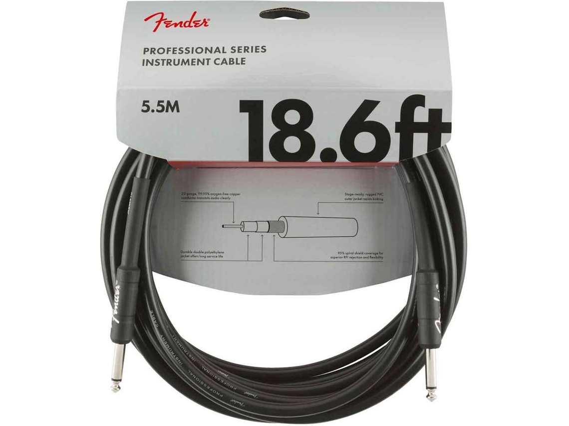 Cable para Instrumentos FENDER Professional Series Jack/Jack Black (5,5 m)