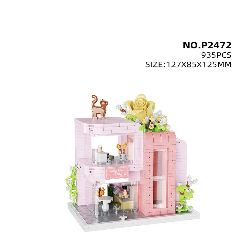 (Rosa) Nanobloques de construcción creativos: bloques de construcción en miniatura para paisajes urbanos, juguetes y regalos.