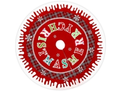 Falda Para Árbol De Navidad De 122 Cm/48" A Cuadros, Cómoda Y Decorativa Para Navidad E Invierno.