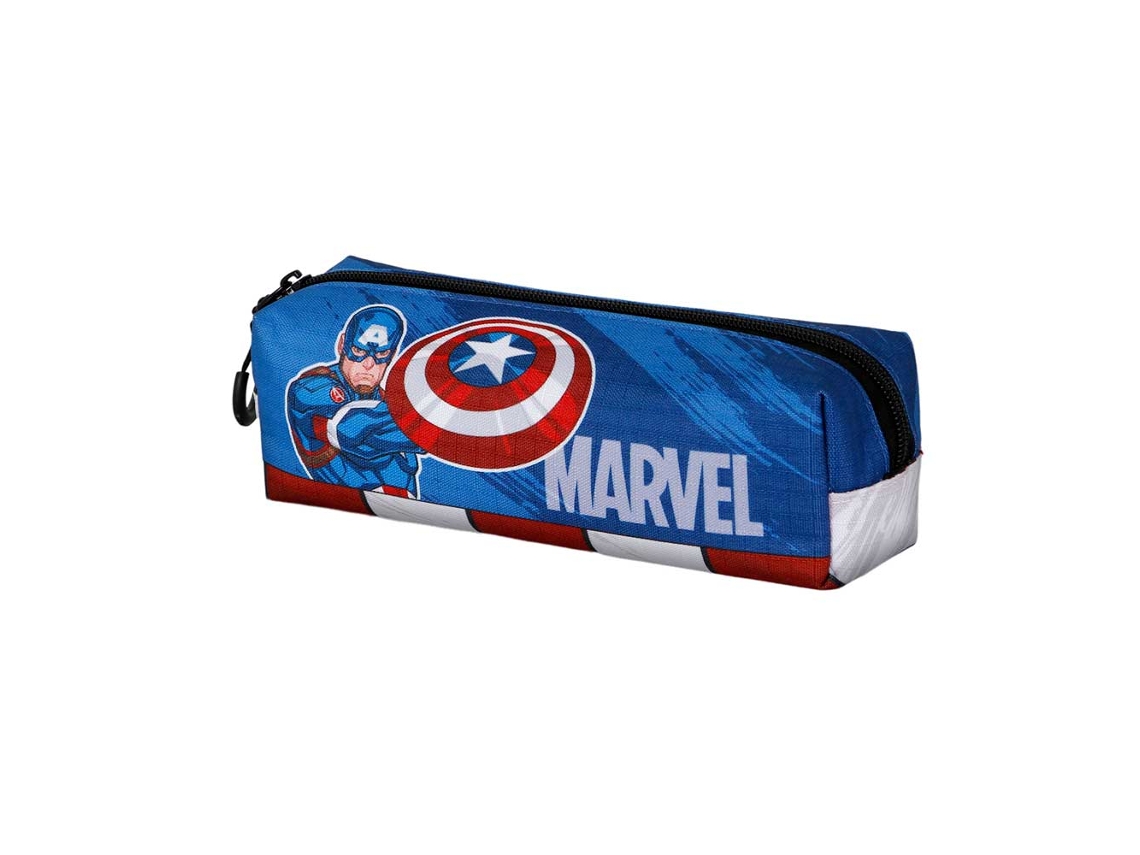 Marvel Capitán América Gears Estuche Portatodo Cuadrado FAN 2.2, Azul KARACTERMANIA
