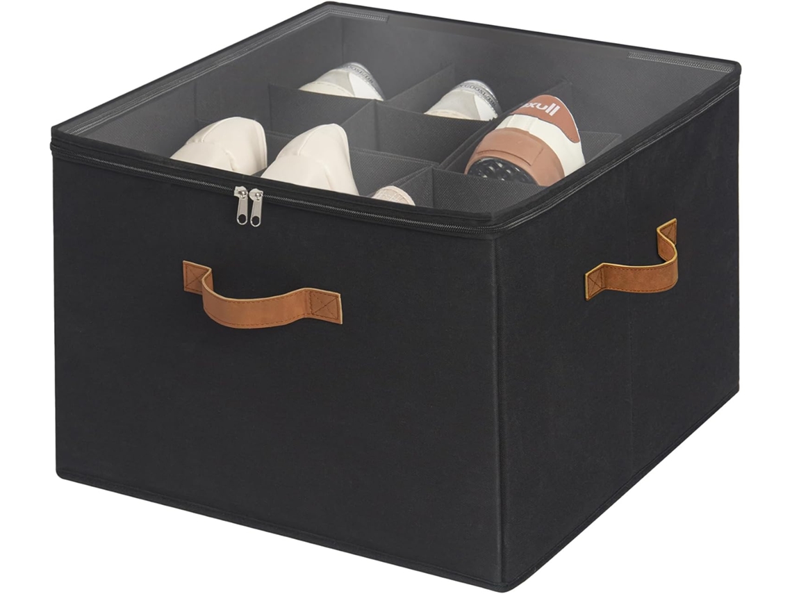 Organizador de zapatos negro Tommy01, con capacidad para 12 pares