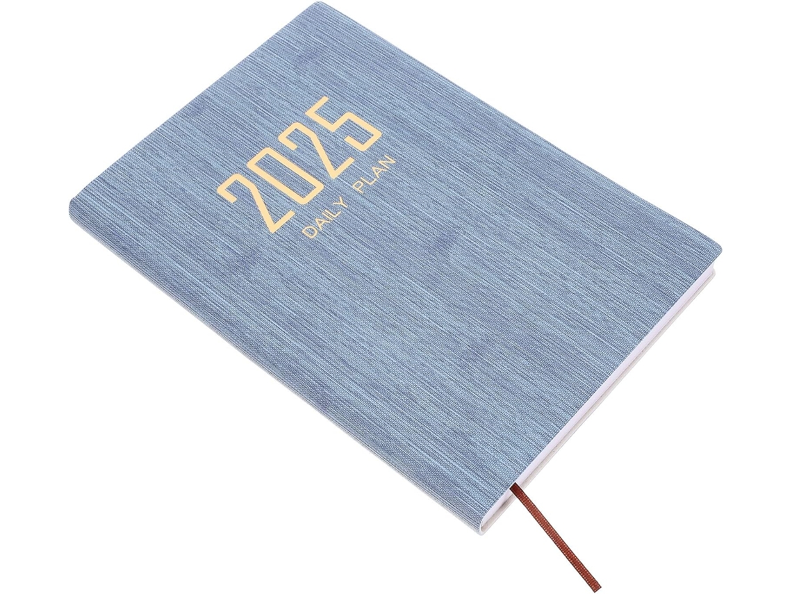 Planificador diario A5 con planificación mensual para 2025, índice de colores, papel grueso, azul vaquero, ideal para oficina y Gokoco