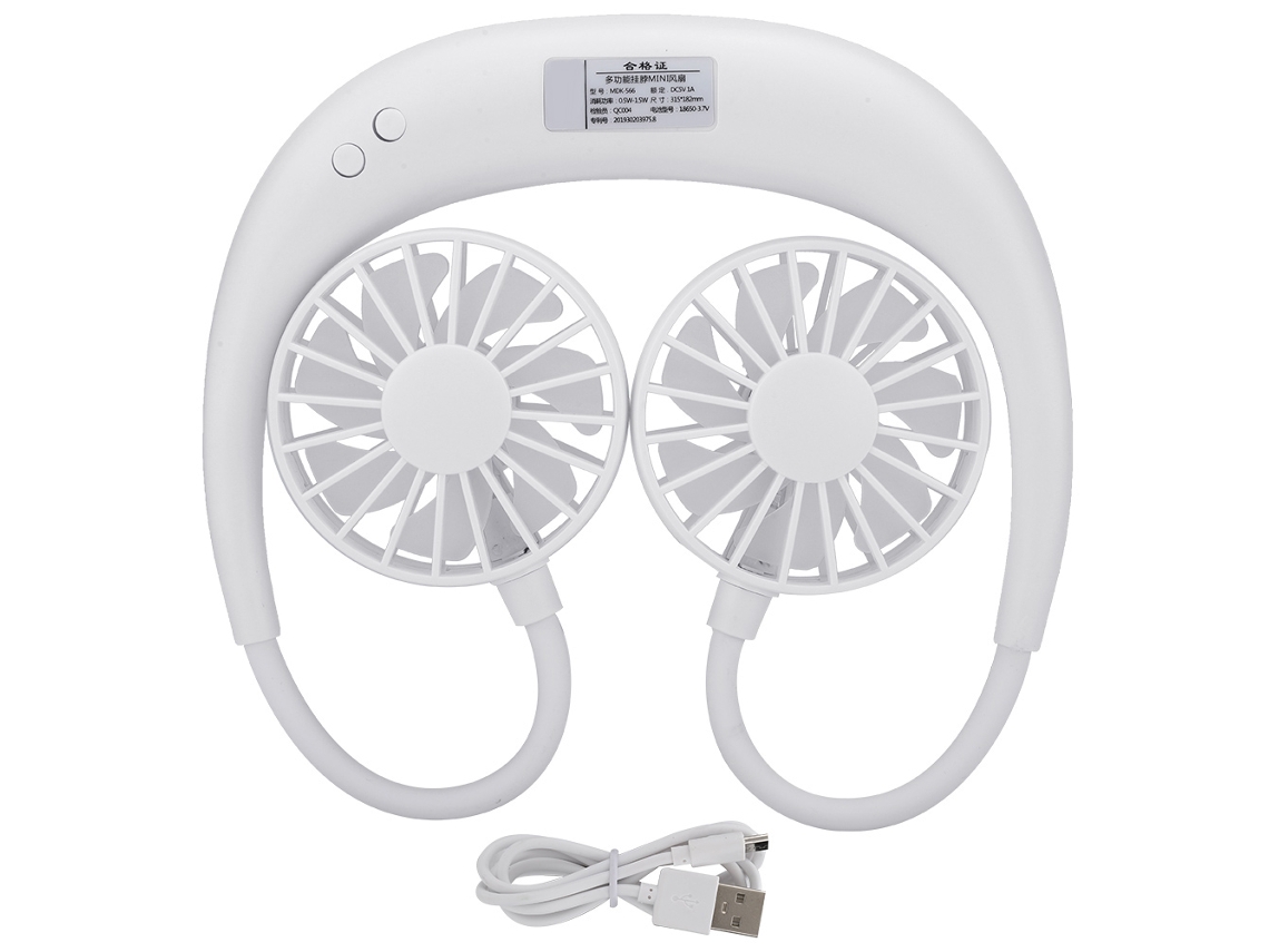 Ventilador de cuello EOOCOO (recargable por USB, plegable con luz)