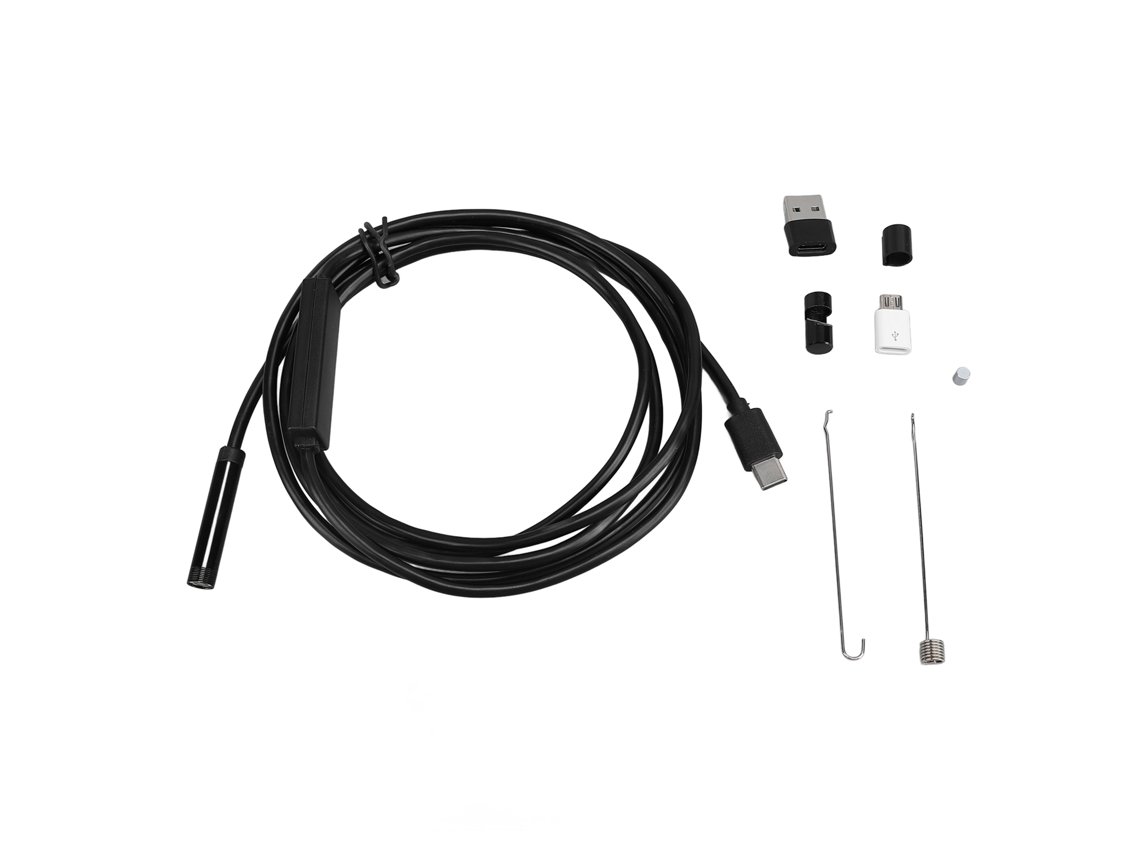 Câmera De Inspeção Endoscópio 7mm 2mp Hd Alumínio Usb Type C Microusb Câmera Snake Para Celular Tablet Laptop