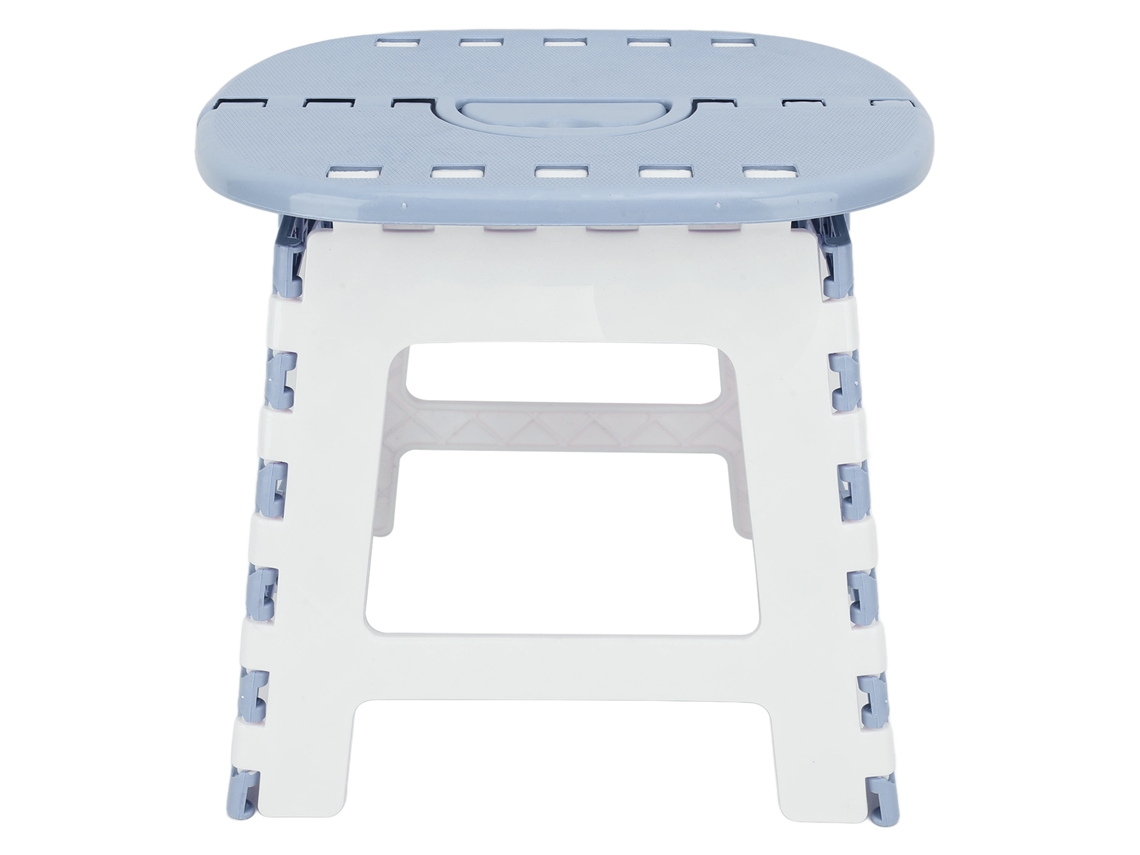 Taburete Plegable Pequeño De Plástico, Antideslizante, Para El Hogar, Camping Y Uso Al Aire Libre, Gris/azul.