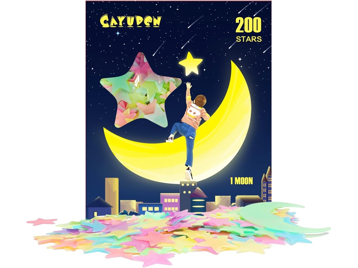 KOFIHETY Universo en tu habitación, juguetes que brillan en la oscuridad, decoración de techo brillante y duradera, estrellas brillantes para niños, materiales