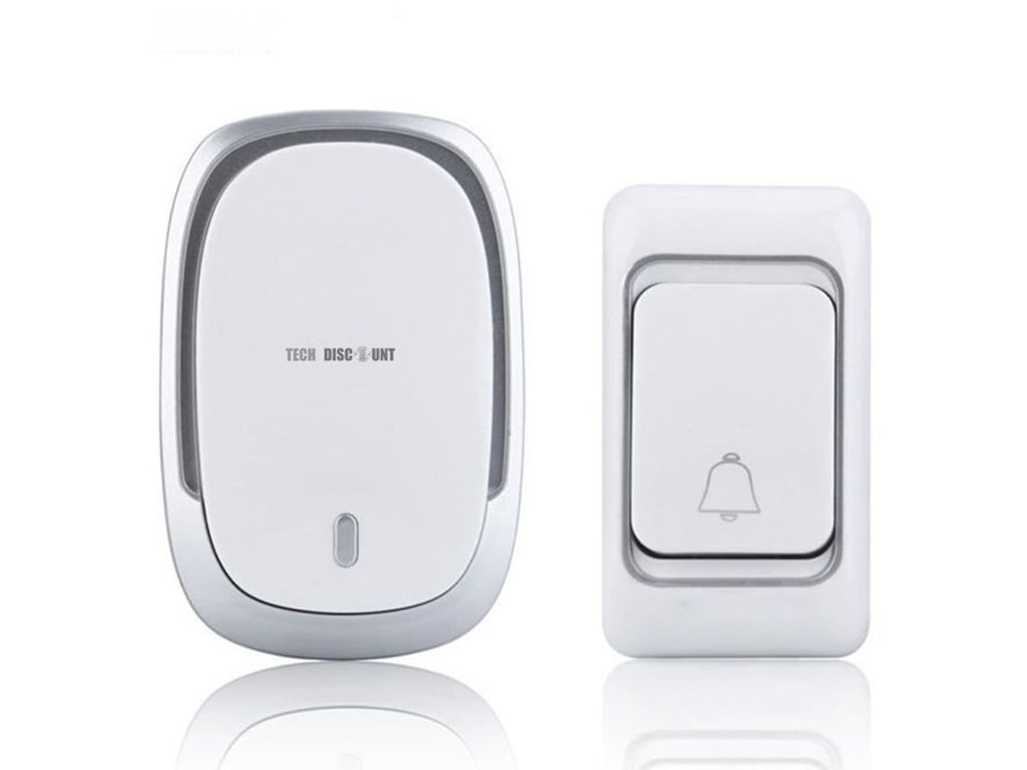 Timbre Inalámbrico Td® Con Led, 36 Tonos, 4 Niveles De Volumen, Alcance De 300 Metros, Color Brilvibera-wer