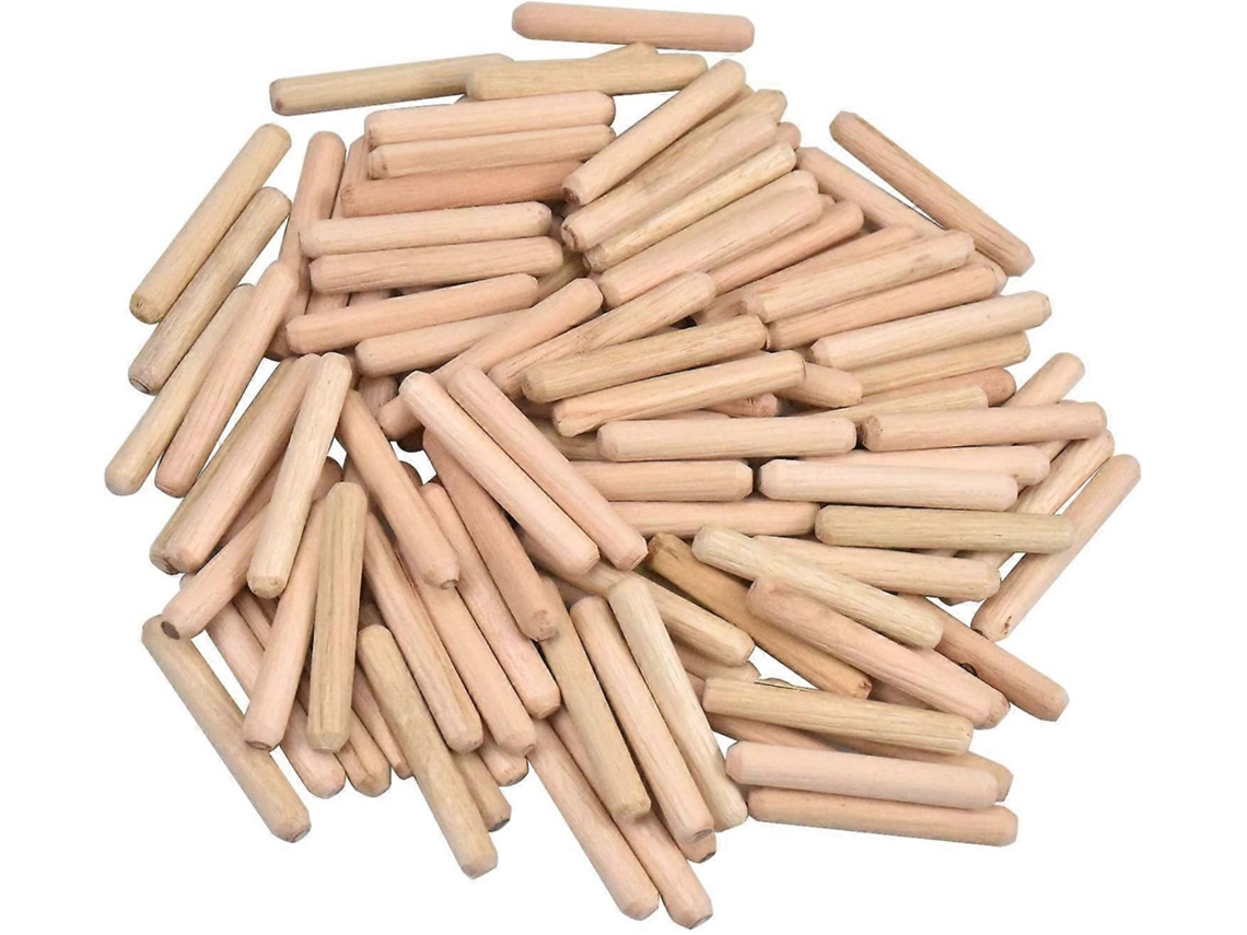 100 Palillos De Madera De Abedul Ahusados Con Extremos Conicos Ranurados 6mm X 40mm Para Proyectos De Madera Y Diy