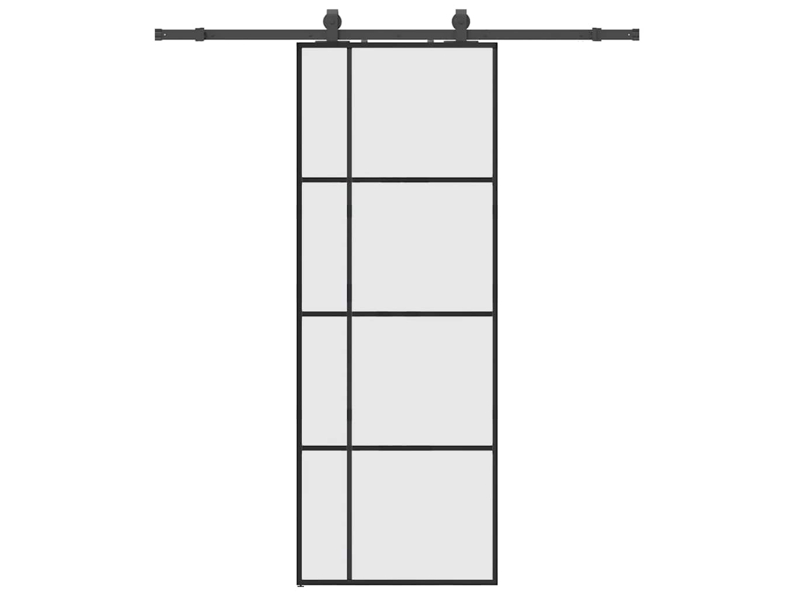 Puerta Corrediza Vidaxl Negro Cristal