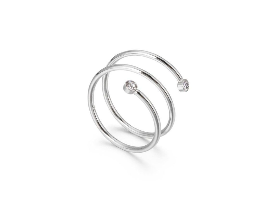 Anillo De Cóctel De Acero Inoxidable Con Diseño Trenzado Y Piedras De Circonita Cúbica Aaa Para Ocasiones Especiales.