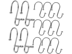 Juego de 12 ganchos metálicos para cortina de ducha, anillos decorativos impermeables para cortinas de baño, Vayotoy