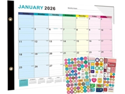 Calendario Mensual De Pizarra Blanca Para Pared, Planificador De De Enero De 2026 A Junio De 2027
