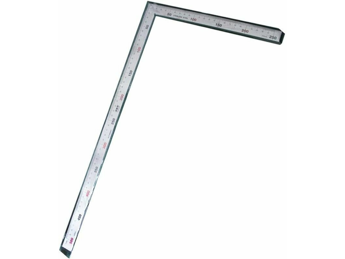 Escuadra de acero inoxidable de 250 x 500 mm, escuadra de carpintero, regla en forma de L, herramienta para carpinteros e ingenieros