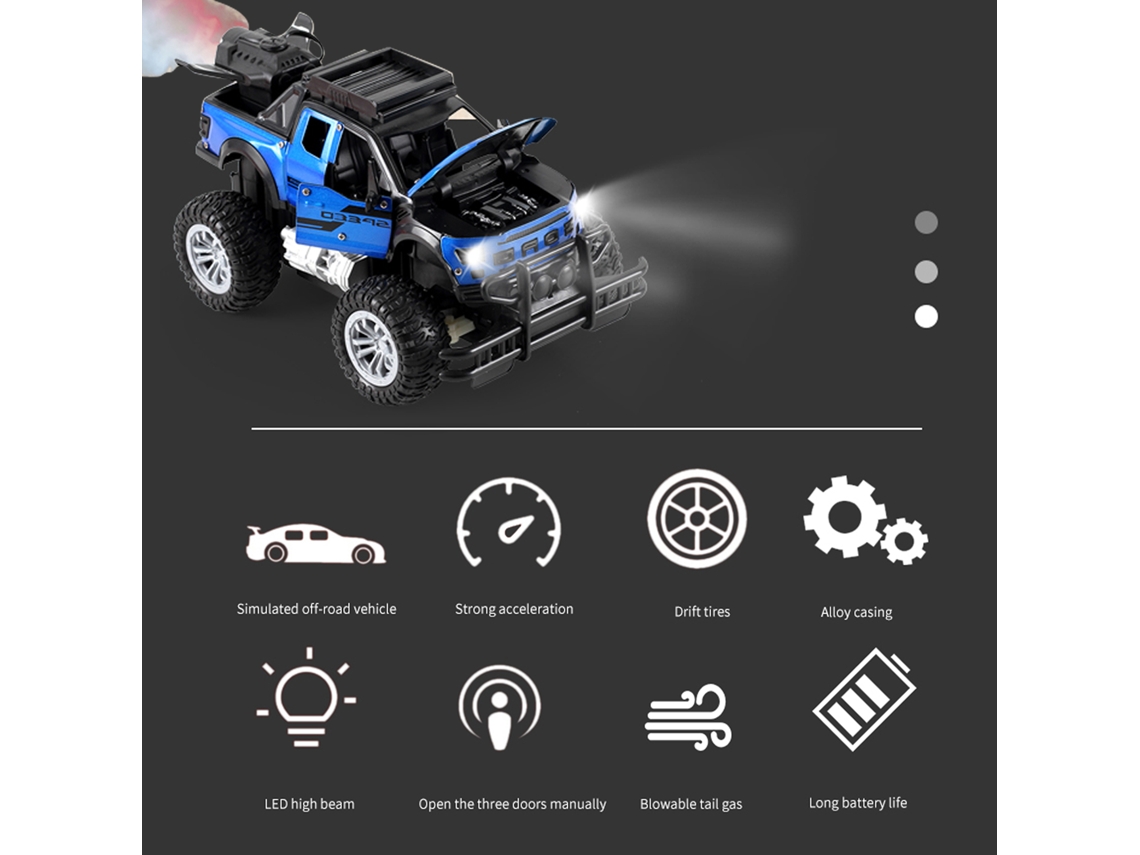Coche Todoterreno Teledirigido A Escala 1:18 Con Bomba De Agua, Lanzador, Luces Led Y Batería Recargable, Juguete Para Niños.