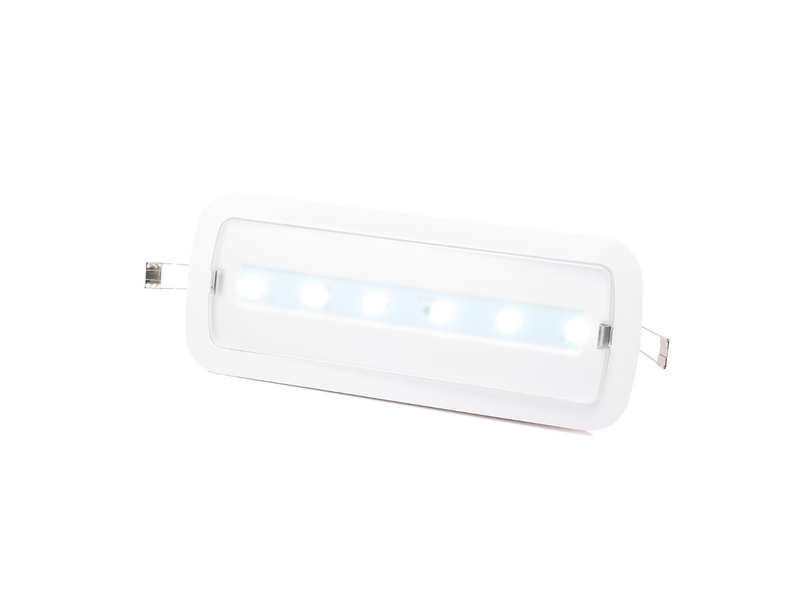 Luz de emergencia LED de 3 W para empotrar/superficie, 265 lm, difusor de PC resistente, autonomía de hasta 3 horas, CE Alpinaluz