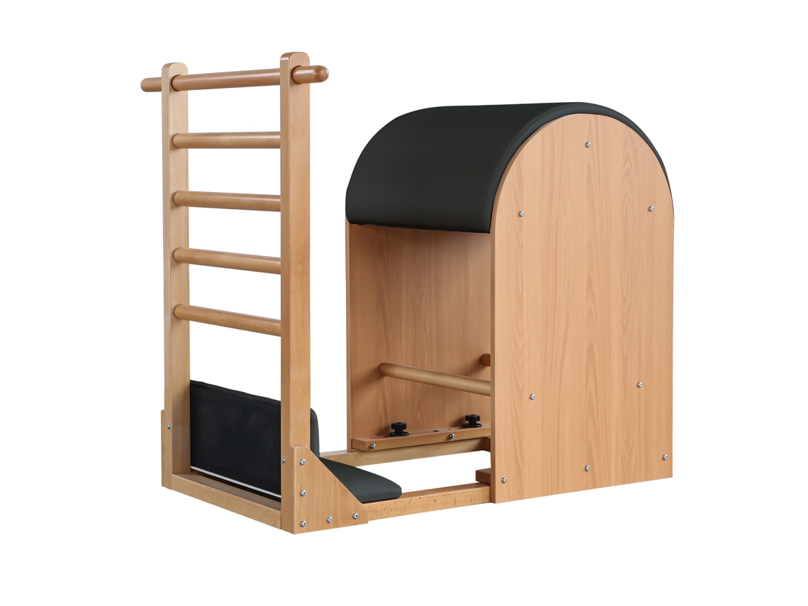 Barril con escalera JASPORT T80 para Pilates en madera de haya.