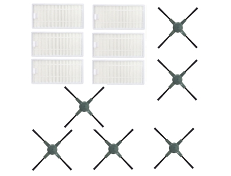 Cepillo Lateral de filtro Hepa para accesorios de aspiradoras Robot Proscenic Pro-Coco/680T, 12 piezas