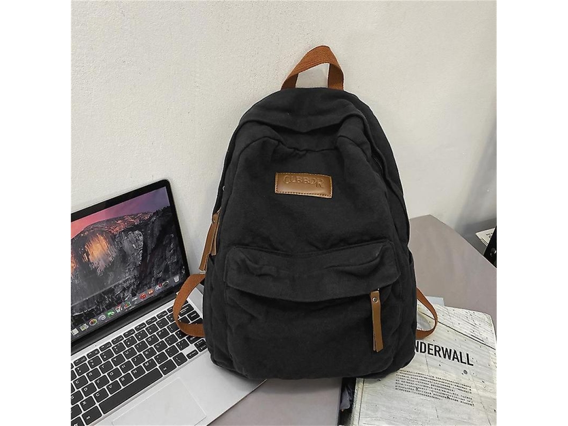 2026-mochila De Colegio Estilo Pareja Unisex Cool De Lona Verde Moda Portátil 20-35l Nx Negro