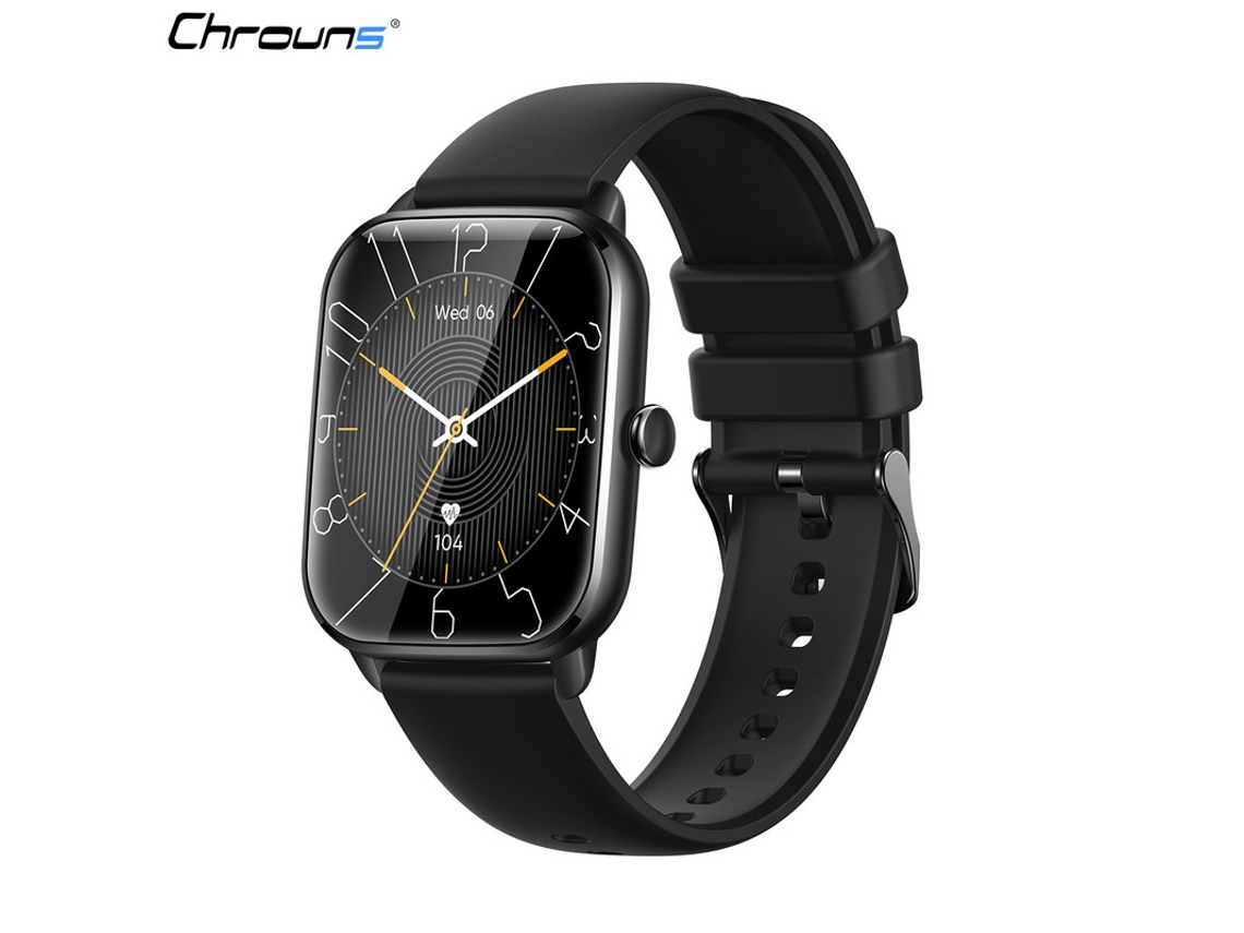 Smartwatch YIZHOOD TE576 Reloj deportivo deportivo con pantalla táctil de moda IP67 resistente al agua BT para Android e iOS Negro