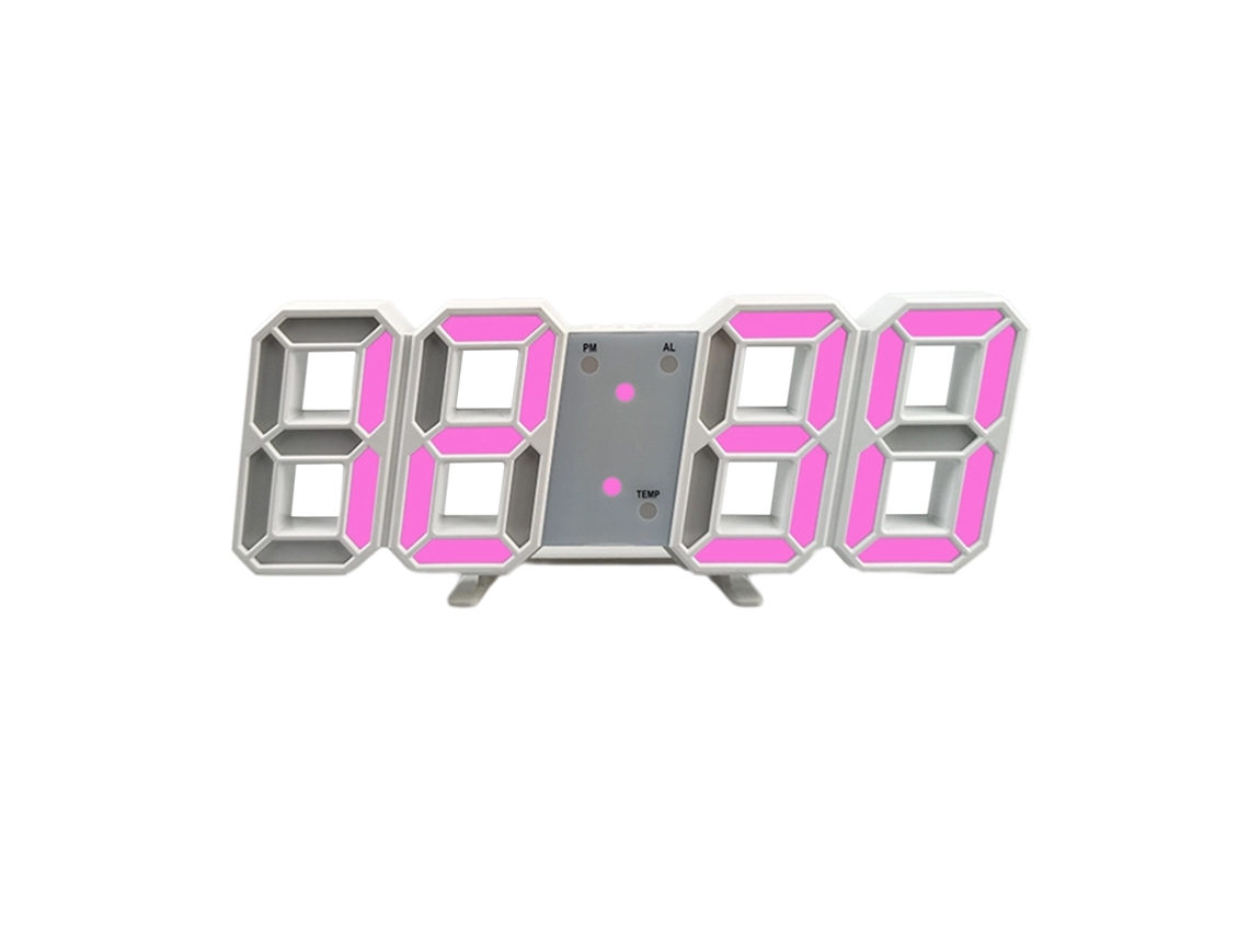 Reloj digital 3D, LED montado en la pared, pantalla de tiempo y temperatura NEVEANCE