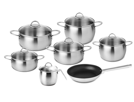 Batería de cocina SILAMPOS 7 piezas Oceanus Glass