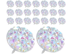 Juego De 60 Chinchetas Redondas Con Diamantes De Imitación En Resina Brillante, 30 Piezas Por Caja.
