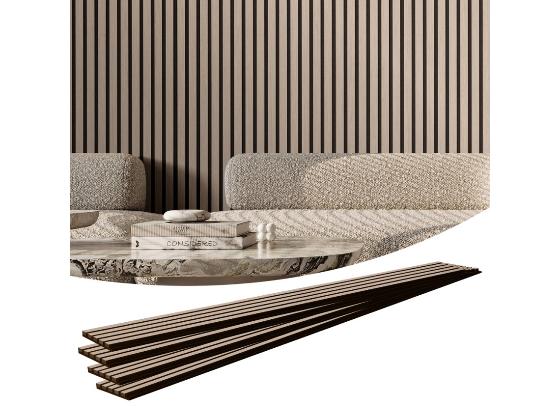 Paneles Acústicos MDF Clase E0 con Absorción de Sonido y Acabado Madera Plateada Tekmaquinas