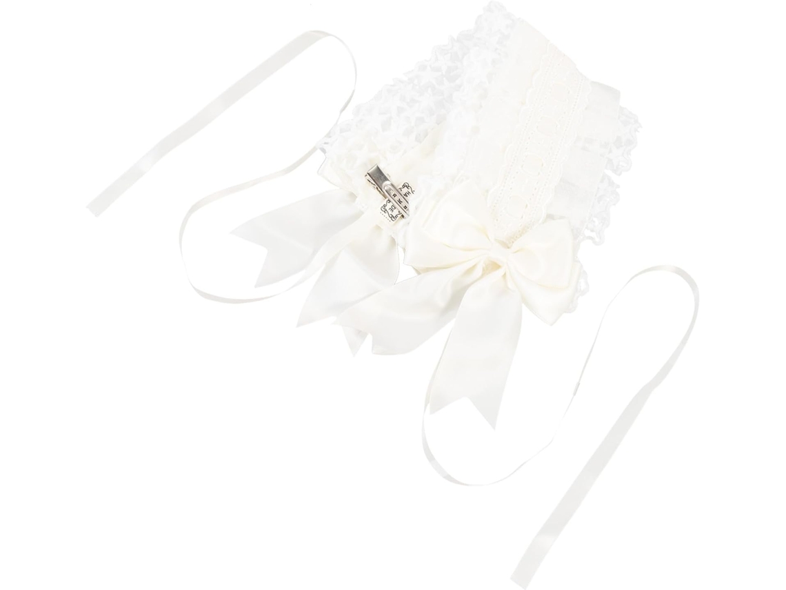 Tiara Nuobesty, Acessório De Cabelo Elegante Estilo Lolita Em Renda Branca, Leve E Confortável.
