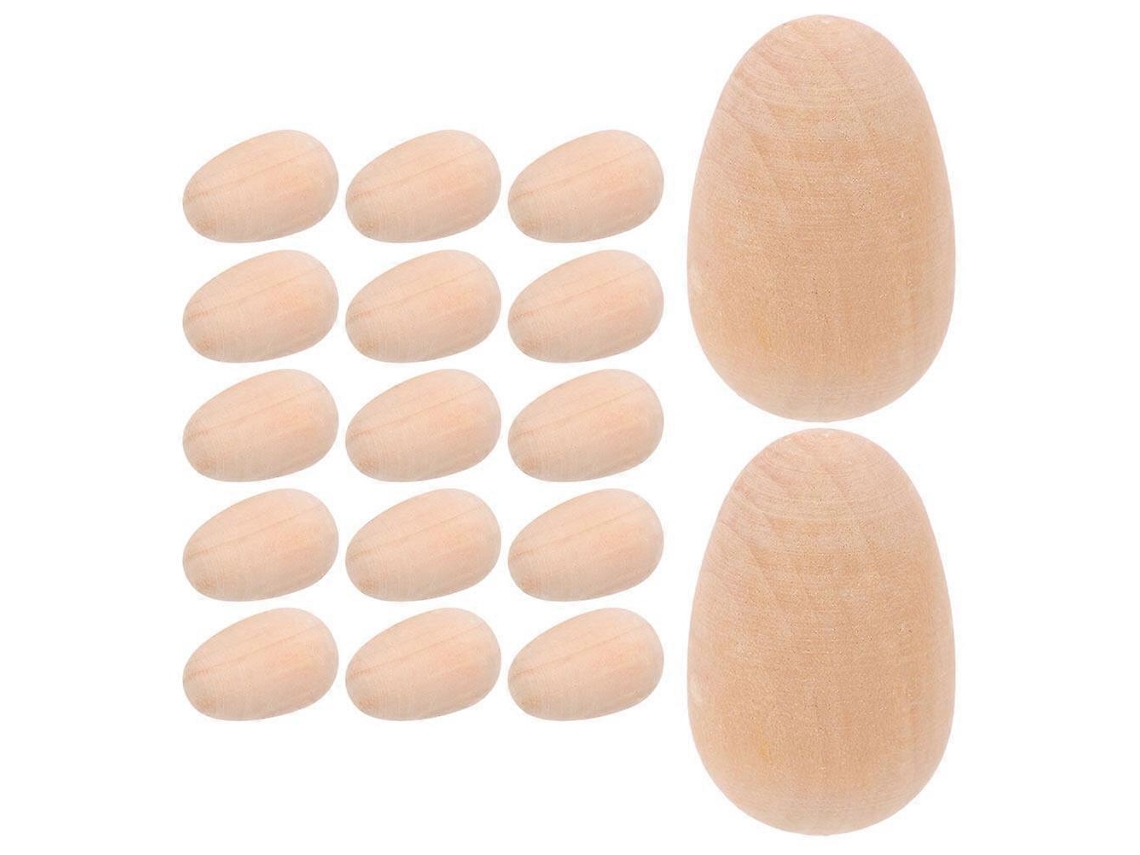 Omni-40 Huevos De Madera Para Pascua Diy Pintar Decorar Huevos Falsos Pequeños Para Manualidades Y Decoración Como Se Muestra